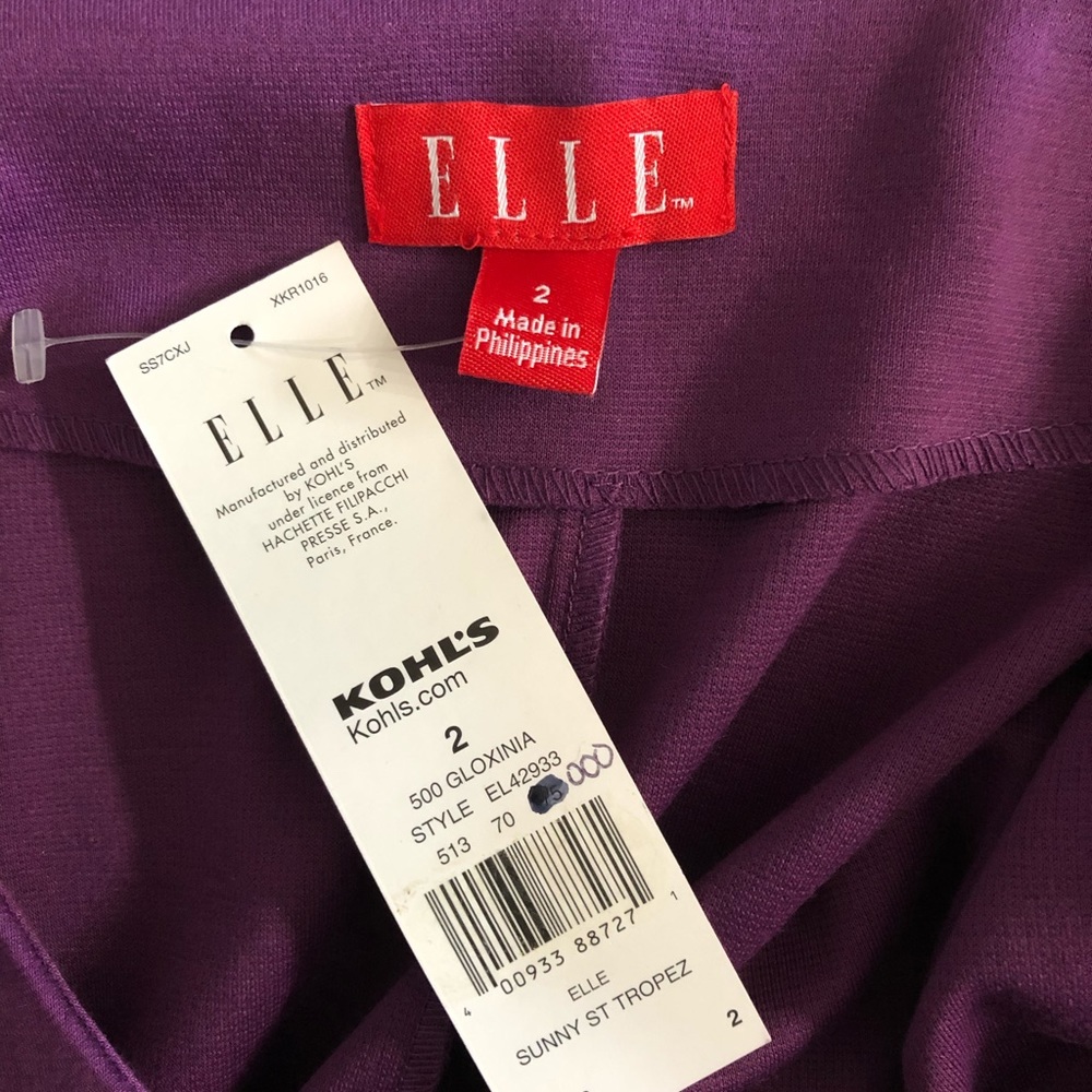 NWT Elle Purple Pleated Dress - Picture 4 of 7